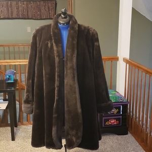 True Vintage J. Percy Black Faux Fur Coat